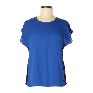 🌺 Piperlime Royal Blue & Black Colorblock Lace Blouse Size S